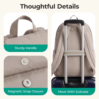 BAGSMART กระเป๋าเป้ผู้หญิง กระเป๋าเป้โน้ตบุ๊ก 14 นิ้ว กันน้ำ น้ำหนักเบา จุเยอะ กระเป๋าทำงาน ไปเรียน แฟชั่น