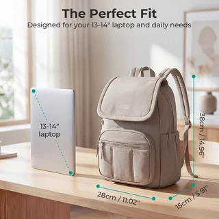 BAGSMART กระเป๋าเป้ผู้หญิง กระเป๋าเป้โน้ตบุ๊ก 14 นิ้ว กันน้ำ น้ำหนักเบา จุเยอะ กระเป๋าทำงาน ไปเรียน แฟชั่น