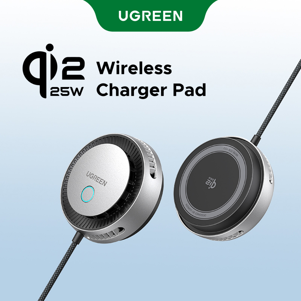 UGREEN พัดลมชาร์จไร้สายแบบแผ่นเดียว 25W-Cooled รุ่น Semiconductor Cooling เข้ากันได้กับ iPhone 17 Pro