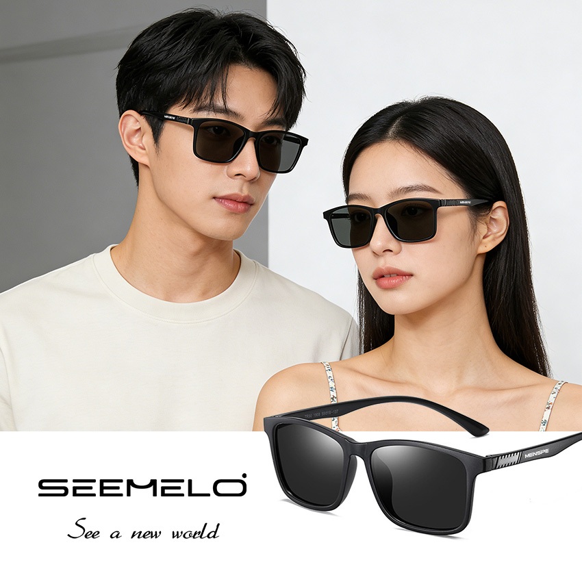 SEEMELO ผู้ชายแว่นตากันแดดกีฬาผู้ชายแว่นตากันแดดแฟชั่นแว่นตากันแดดโพลาไรซ์ กลางคืน วิสัยทัศน์ แว่นตากันแดดแว่นตาขับรถ ย้อนยุค ป้องกันแสงสะท้อน ขับรถแว่นกันแด