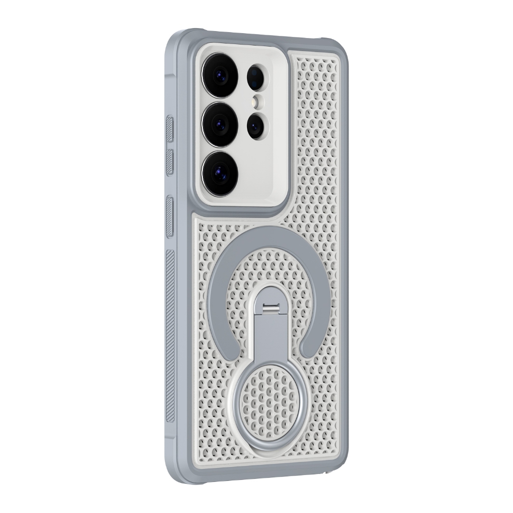 Sunyi สําหรับ Samsung Galaxy S26 S25 FE Ultra Plus Slim Cooling Case Magnetic Compatible 360° ขาตั้งหมุนได้