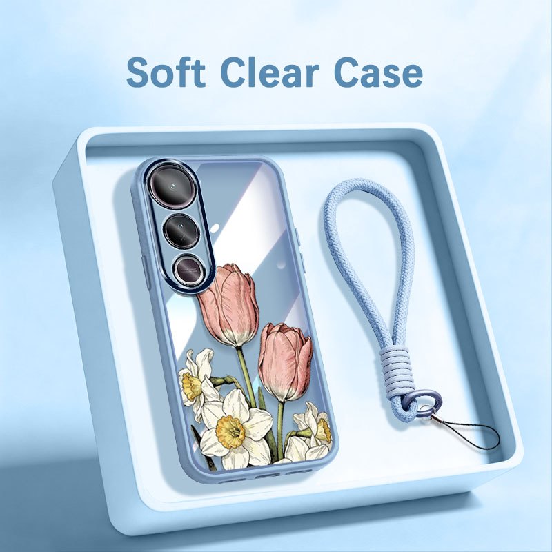 YBDเคสโทรศัพท์สําหรับVivo V60 Lite V60E V50E V40 V50 Lite V30 V40 Pro Y100 Y200 Y300 5G INSสไตล์ภาพวาดสีน้ํามันดอกไม้ซิลิโคนบางเฉียบนุ่มClear Shell