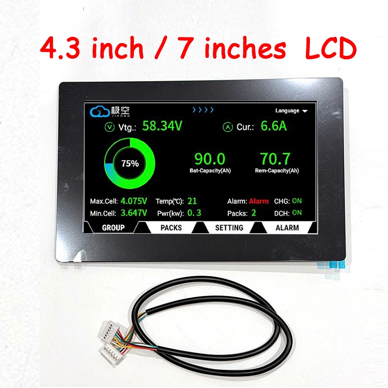 Jikong หน้าจอ LCD จอแสดงผล 4.3 นิ้ว 4.3 "7 "7 นิ้วอุปกรณ์เสริมสําหรับ JK Active Balancer BMS V19