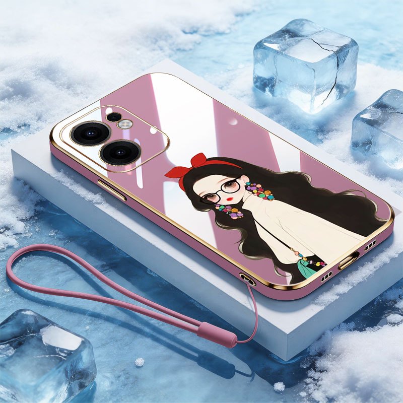 VRQR สําหรับ Oppo Reno 15 5G Reno15 F Reno15 Pro 5G 15F เด็กสาวฟรีเชือกแขวนกันกระแทกเคสโทรศัพท์