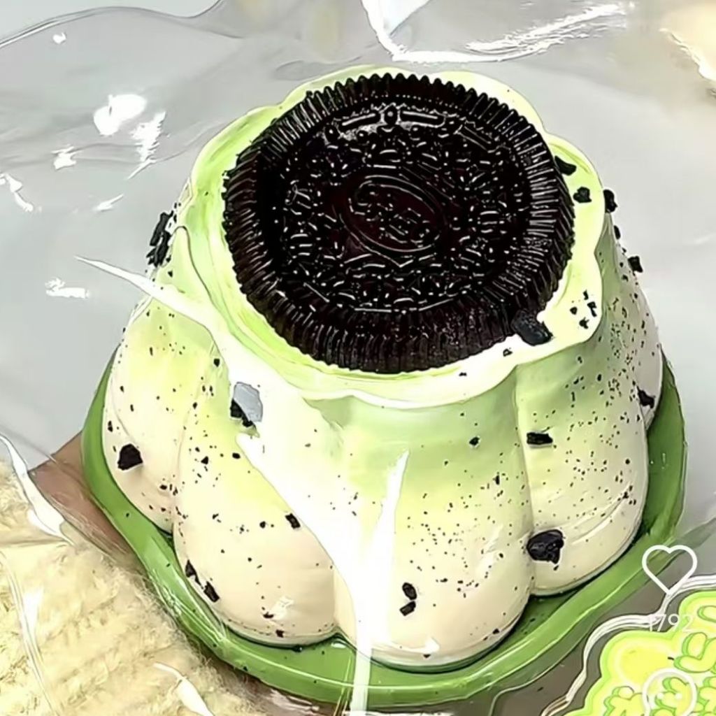 ของเล่นคลายเครียด ซิลิโคนเกรดอาหาร Oreo Matcha Pudding Squishy หนาพิเศษ