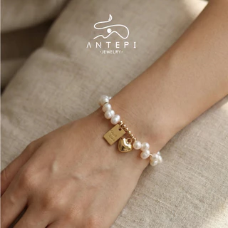 ATP 18K จี้สร้อยข้อมือ Lucky heart · โซ่สร้อยข้อมือมุกเทียม • กันน้ําไม่ซีดจาง • สร้อยข้อมือสําหรับผู้หญิง