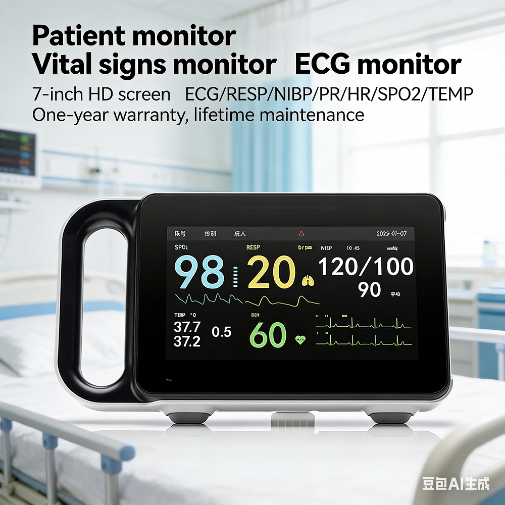 Medical Transfer ECG Monitor โรงพยาบาลคลินิกรถพยาบาล Multifunctional ผู้ป่วย Monitor ECG/RESP/PR/NIB