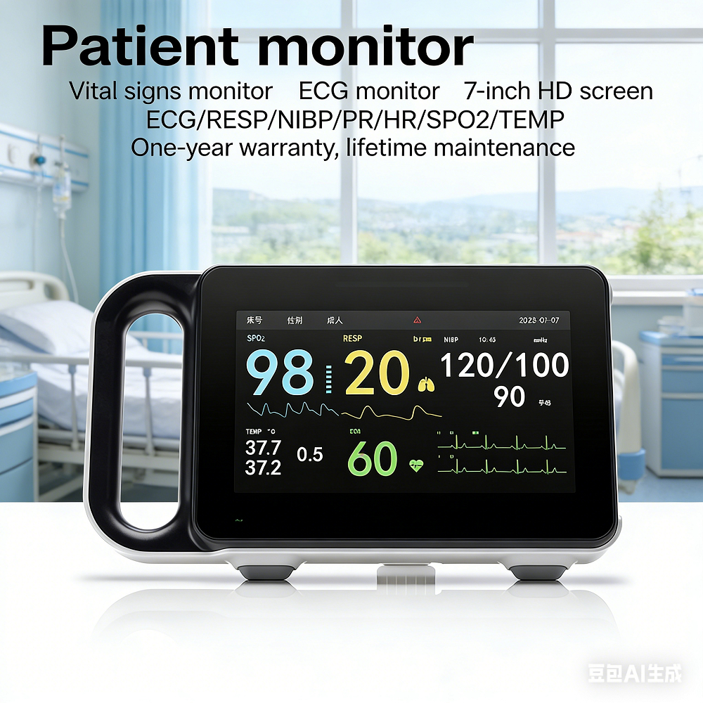 Transfer Monitor รถ Medical First Aid ECG Monitor Multi-Parameter แบบพกพาผู้ป่วย Monitor ECG/RESP/PR