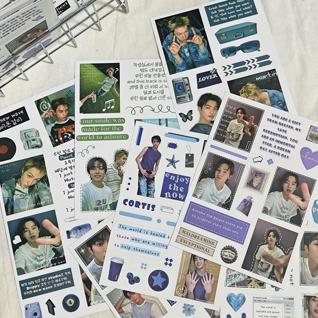 < 8 แผ่น > CORTIS Collection Cut Film Stickers Aidou Cheer Peripheral Handbook Material สติ๊กเกอร์ตกแต่ง ราคา ถูกที่สุด ดีลบีเคเค แกลเลอรีภาพที่ 5