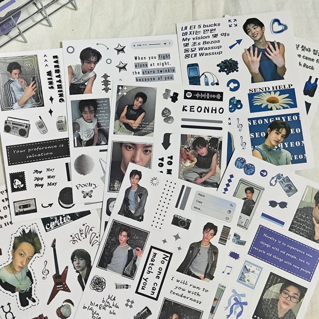 < 8 แผ่น > CORTIS Collection Cut Film Stickers Aidou Cheer Peripheral Handbook Material สติ๊กเกอร์ตกแต่ง ราคา ถูกที่สุด ดีลบีเคเค แกลเลอรีภาพที่ 4