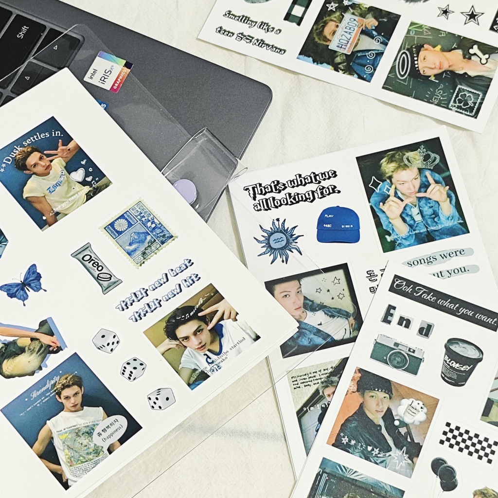 < 8 แผ่น > CORTIS Collection Cut Film Stickers Aidou Cheer Peripheral Handbook Material สติ๊กเกอร์ตกแต่ง ราคา ถูกที่สุด ดีลบีเคเค แกลเลอรีภาพที่ 2