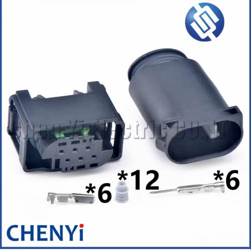 6 เข็มหมุด หญิงหรือชาย 0.6 มม. รถคันเร่ง Pedal Connector ปลั๊ก 1-967616-1 7ม0973119 สําหรับปลั๊กเซ็นเซอร์วาล์วปีกผีเสื้อ 7ม0 973 119
