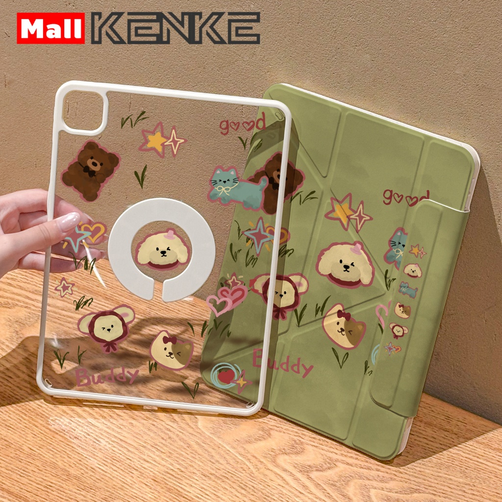kenke การ์ตูนอนิเมะน่ารัก เคส ipad, 2 in 1 เคสแม่เหล็กที่ถอดออกได้，for ipad 2024 pro 11（M4）Air 13 2025 pro 13 Air 4 Air 5 m2 air 6 11 นิ้ว case m3 air7 air6 13 นิ้ว gen 10 gen 11 case เคสไอแพด gen 7/8/9 pro 12.9 case ipad กรณีแยกแม่เหล็ก，เคสไอแพด หมุน 360