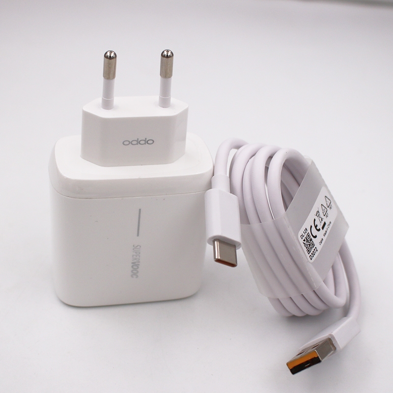 Original OPPO 65W SuperVooc Charger EU Fast Charging Wall Adapter สําหรับ OPPO F19 Pro + Reno 10 9 8