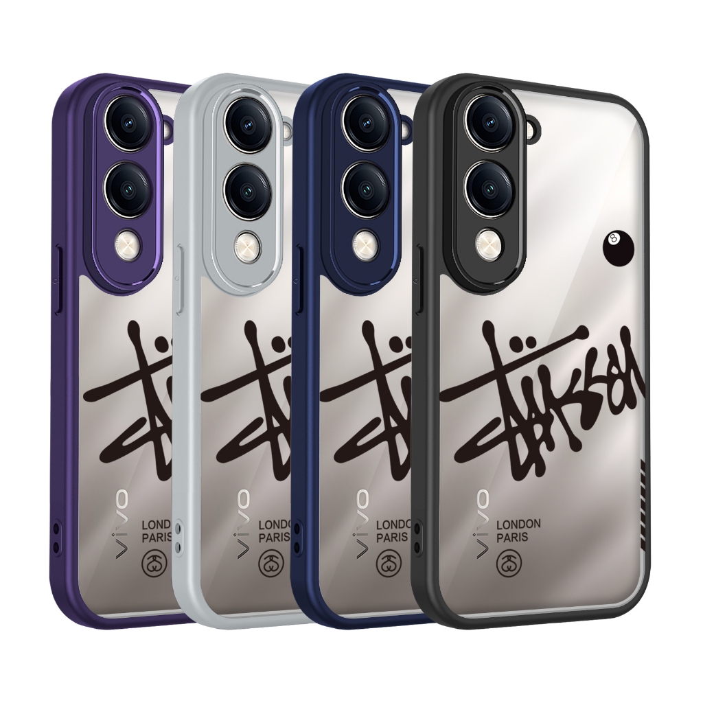 แฟชั่นภาษาอังกฤษสีดํา No.8 Ball สําหรับ VIVO T4 T4R T4X T3 T3X T2X T2 T1X X80 Lite Pro 4G 5G ปลอกอะค