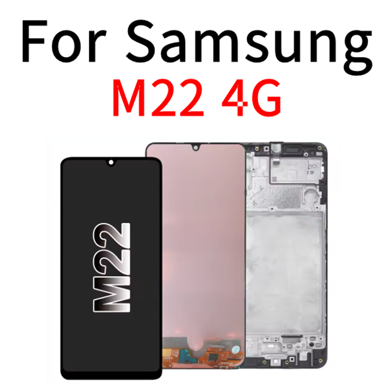 Super Amoled สําหรับ Samsung M22 M225F M225F/DS M225M LCD F22 F225F จอแสดงผล Touch Screen Digitizer 