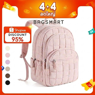 BAGSMART 15.6นิ้ว กระเป๋าเป้ สะพายหลังผู้หญิงสไตล์วิทยาเขตคว…