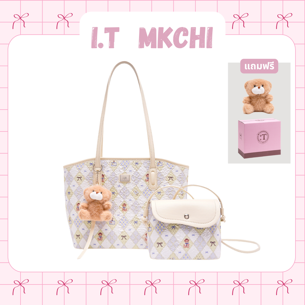 I.T MKCHI กระเป๋า Tote Bag มีซิป กระเป๋าสะพายข้างผู้หญิง รูปที่ 2