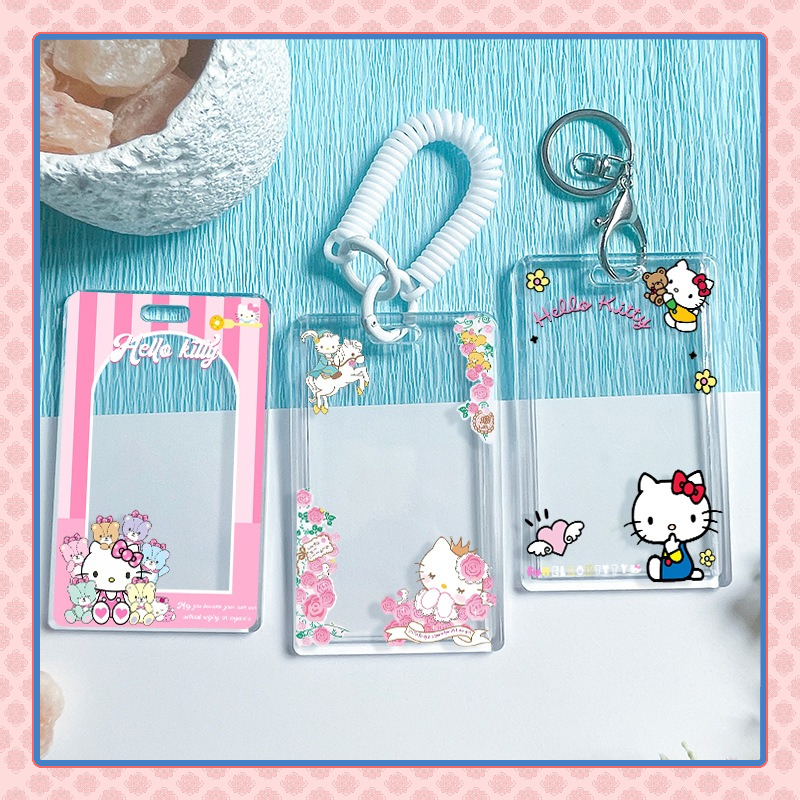 พร้อมสต็อกใส Hello Kitty หดเชือกเส้นเล็กผู้ถือบัตร ซานริโอหลายอุปกรณ์เสริมบัตรง่ายผู้ถือบัตรป้องกันการสูญหายกรณีกระเป๋าเสน่ห์ควบคุมการเข้าถึงรถบัส นาย