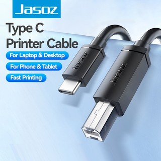 Jasoz สายเครื่องพิมพ์ USB C ถึง USB สําหรับเครื่องพิมพ์ Type C 2.0 พิมพ์สําหรับ HP Canon Brother Epson Dell Samsung