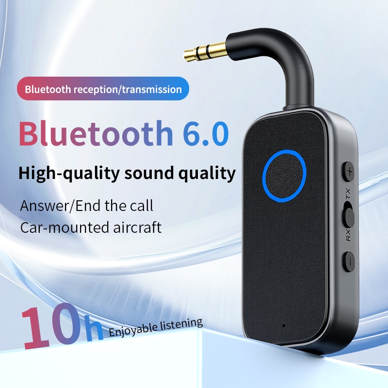 2-in-1 Dual Mode RX + TX Aptx บลูทูธ 5.4 ตัวรับสัญญาณเครื่องส่งสัญญาณไร้สาย 3.5 มม.Aux Audio Adapter พร้อมไมโครโฟนสําหรับเที่ยวบินทีวีรถ