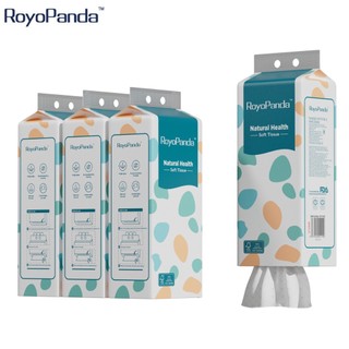 【4 Packs】Royo Panda Tissue Hanging Tissue 170*120mm ‌2 Ply Thickened‌ Facial Tissue Air-cushion Deluxe 1120 Sheets