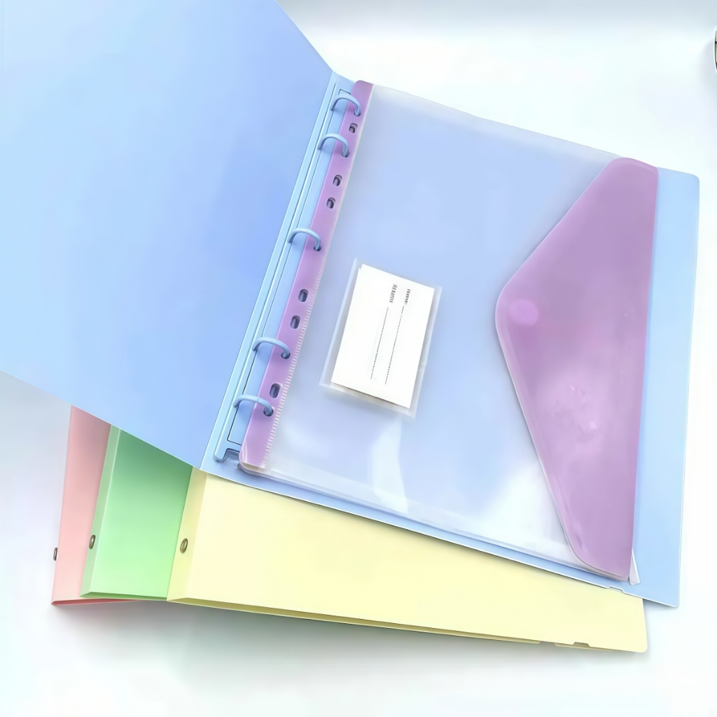 แฟ้มใส่เอกสาร แฟ้ม 5 ห่วง ขนาด A4 (รุ่น Ring Binder) ปกพลาสติกพีพี พร้อมซองเติม