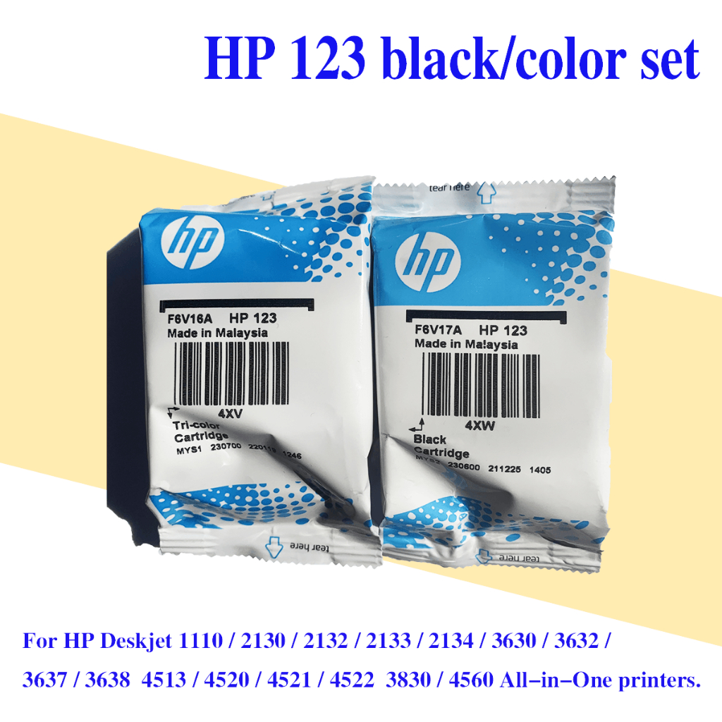 123 ตลับหมึกต้นฉบับสําหรับ HP 123XL ตลับหมึกสําหรับ HP Deskjet 2630 2632 2130 2132 2134 Officejet 38
