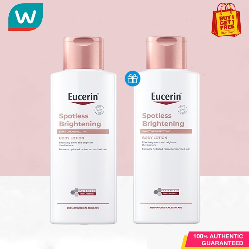[ ซื้อ 1 แถม 1 ] Eucerin SPOTLESS BRIGHTENING SKIN TONE PERFECTING BODY LOTION 250ML โลชั่นบำรุงผิวกระจ่างใส