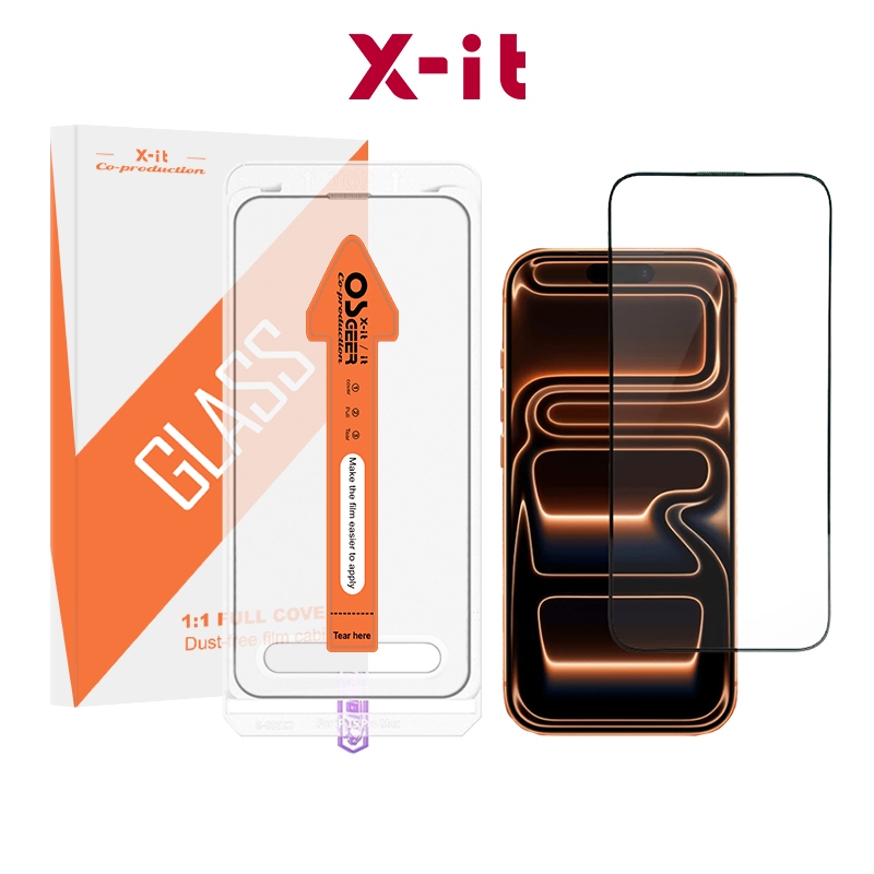 [X-IT]ตัวป้องกันหน้าจอกระจกนิรภัยแบบเต็มครอบคลุมสําหรับ iPhone, ความแข็ง 9H Anti-Fingerprint HD Clear Bubble-Free ติดตั้งง่ายยามหน้าจอ