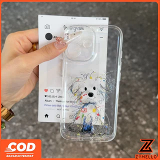 เหมาะสําหรับ OPPO Reno16F 16Pro 15F 15ProMax 14F 14Pro 13F 13Pro 12F 12Pro 11F 11Pro 10Pro 8T 8Z 7Z 6Z น่ารักการ์ตูนสีสายลูกสุนัขกันกระแทกTPUเคสโทรศัพท์