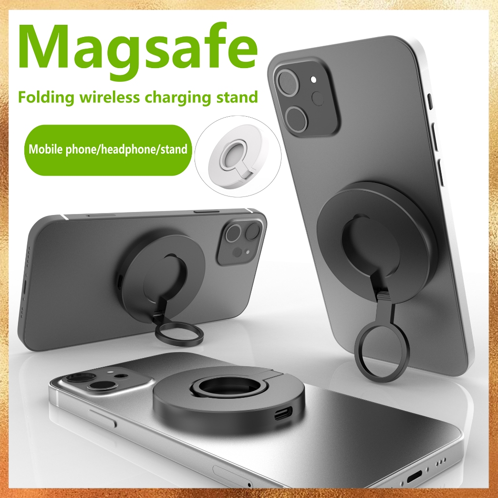 15W Fast Wireless Charging Magnetic Car Phone Mount Stand Holder สําหรับโทรศัพท์มือถือ Android iOS 1