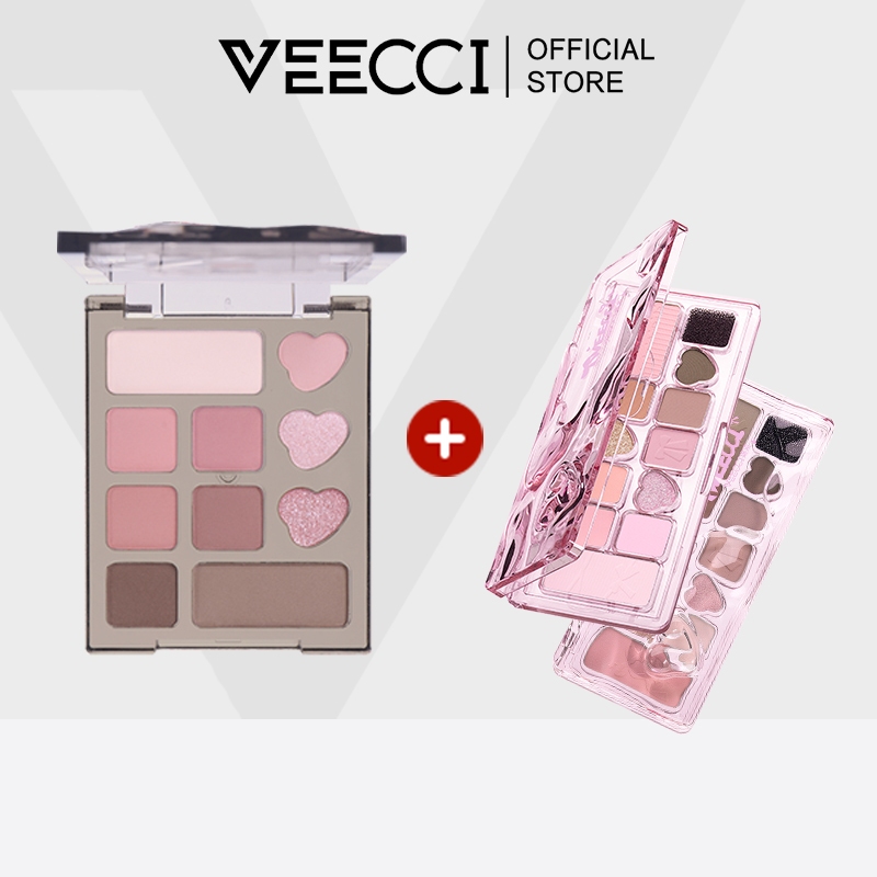 VEECCI อายแชโดว์ สิบสี ชิมเมอร์ เคลือบ + อายแชโดว์ สิบเอ็ดสี ชิมเมอร์4.2g+9.3g