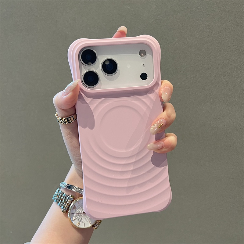 CaseTifg Ripple กรณีคุณภาพสูงชาร์จแม่เหล็กเคสโทรศัพท์พร้อมกล่องสําหรับ iPhone 17 PRO MAX 16 14 15 PRO MAX สีสัน Wave ซิลิโคน Matte Anti ลายนิ้วมือกันกระแทก