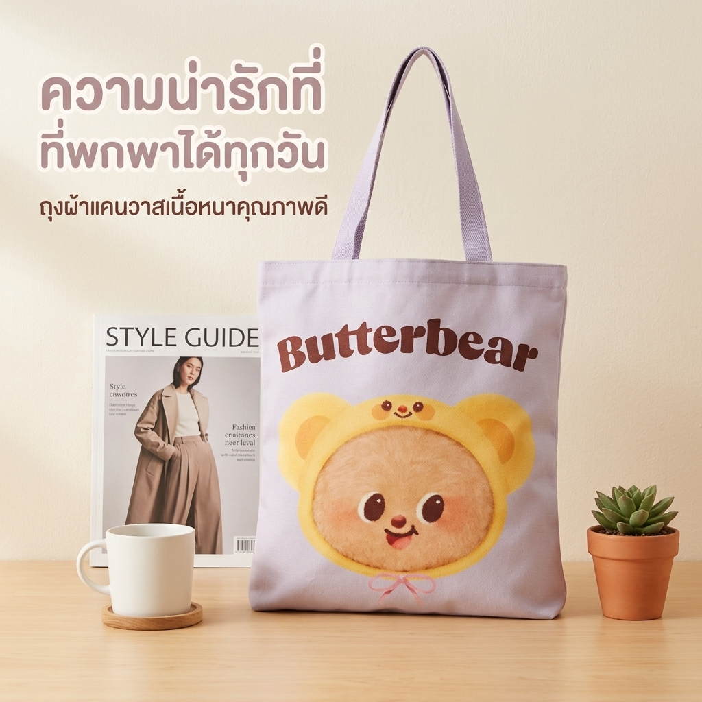 [Aria] กระเป๋าถักเน้นยีนส์ Butterbear แบบทูตบั๊ก สไตล์ใหม่ ความจุมาก