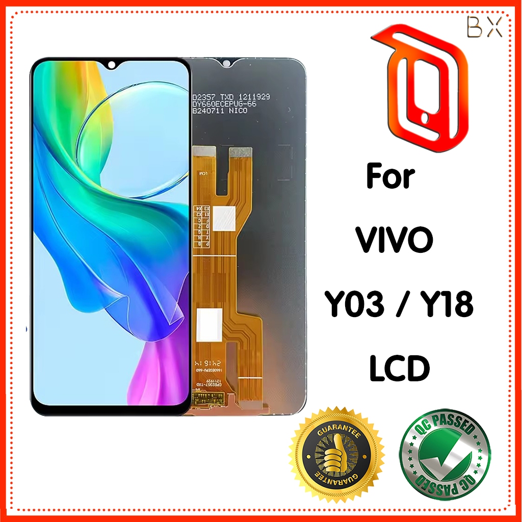 สําหรับ VIVO Y03 V2332 จอแสดงผล LCD Touch Screen Digitizer Assembly สําหรับ Vivo Y18 LCD Replacement