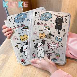 เคสไอแพด 2-in-1 ถอดได้ แผงหลังเต็มหน้าจอ, ภาพการ์ตูนสัตว์น่ารักสำหรับไอแพดรุ่น 2025 จีเนอเรชั่น 11 A16 gen 10 mini  6 mini A17 โปร M4 pro 11 inch โปร 13 M2 Air 4 5 6 7 air 13 M3 เคสไอแพดเจน 9 8 7 (10.2) case ipad  เปลือกแข็งอะคริลิกพร้อมช่องเขียนปากกา