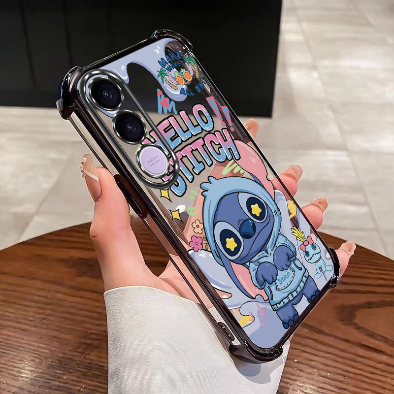 Vivo V70 FE 5G Stitch Plated กันกระแทกเคสใสปลอกการ์ตูนน่ารัก