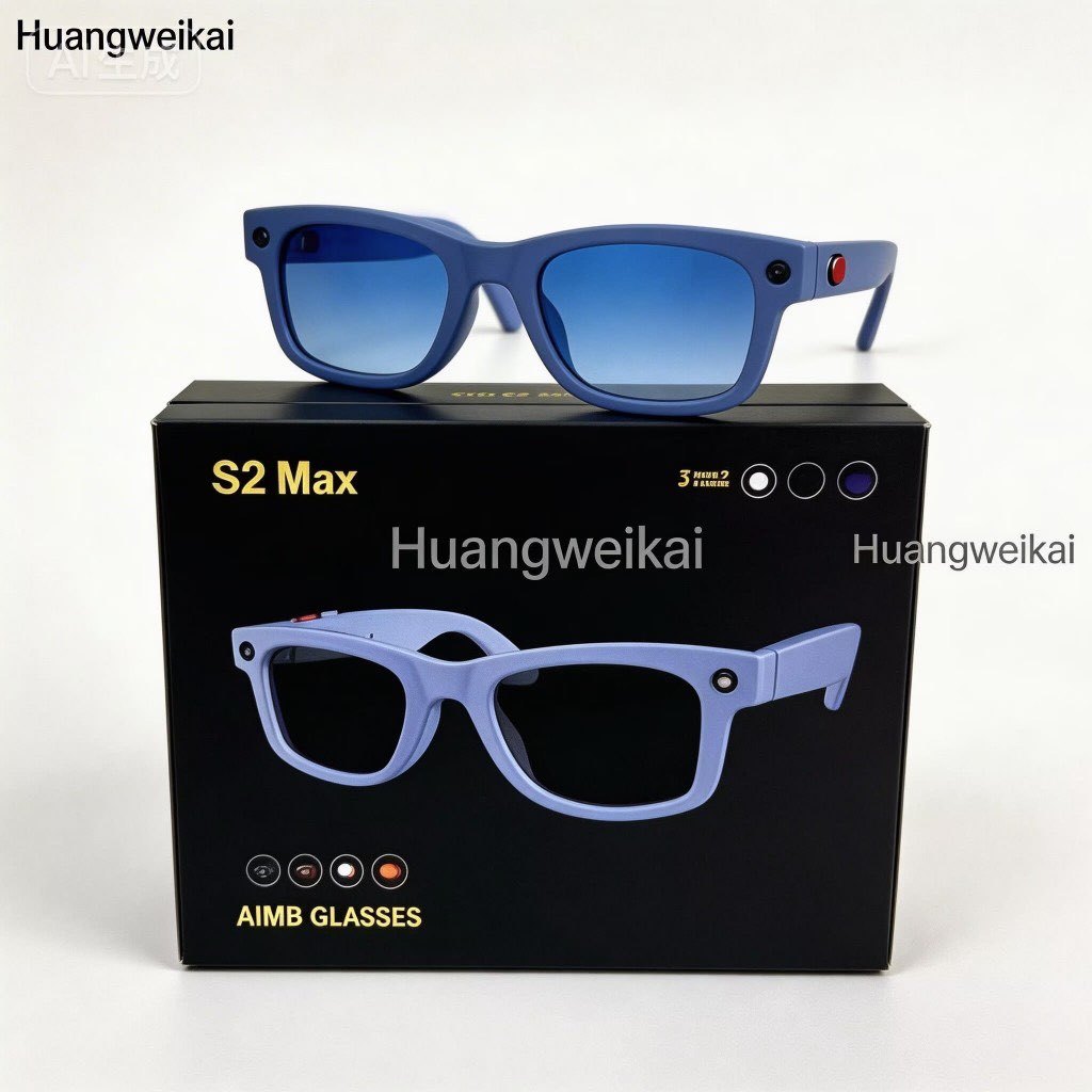 AI สมาร์ทกล้องแว่นตา TOP S2 max HD Call Voice Assistant Anti Blue-Light แว่นตากันแดดเพลง VS v3 G1 G2