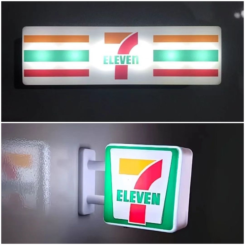 711 สติกเกอร์ตู้เย็นป้ายแสงเรืองแสงแม่เหล็กติดตู้เย็นป้ายไฟแม่เหล็กติดตู้เย็นเรืองแสงป้ายไฟ
