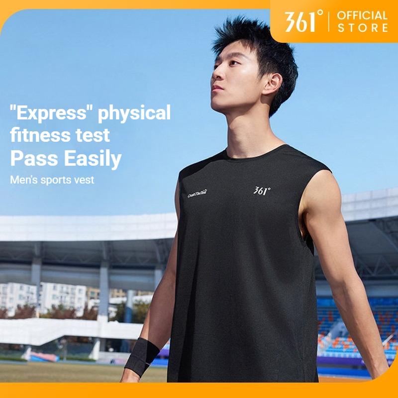 361 Degrees Coolmax เสื้อวิ่งแขนกุดผู้ชาย ระบายเหงื่อ สำหรับมาราธอน 652622504