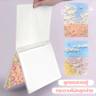 สมุดโน๊ตขนาดเล็ก สมุดโน๊ตลายการ์ตูน ก5 สมุดผูกเกลียว 60 แผ่น (สุ่มลาย) อุปกรณ์การเรียน พกพาสะดวก