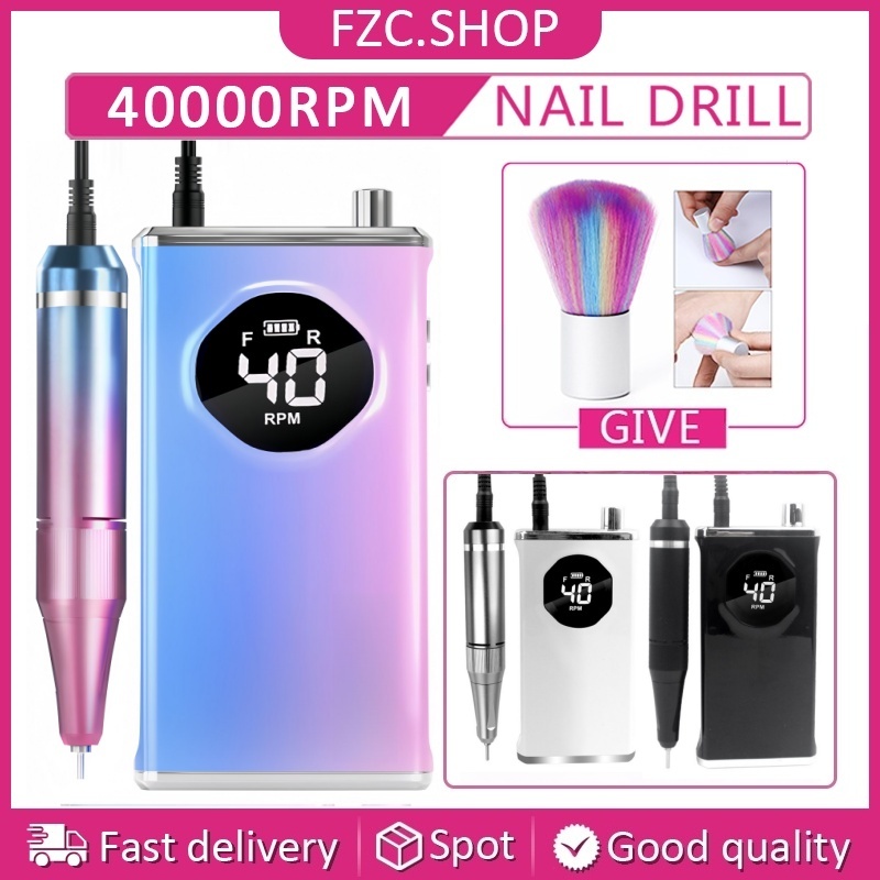 40000RPMเครื่อง เจียร์ เล็บ ตะไบเล็บไฟฟ้า เครื่องเจียเล็บไฟฟ้า แบบชาร์จไฟได้ พร้อมหน้าจอ LCD แบบพกพา