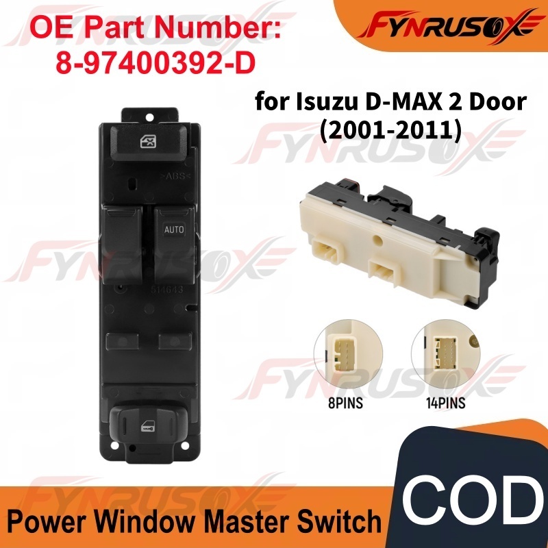 สวิตช์หลักกระจกยกรถยนต์ ISUZU D-max ISUZU SLX 2003-2009 2 ประตู 8-97400392-D