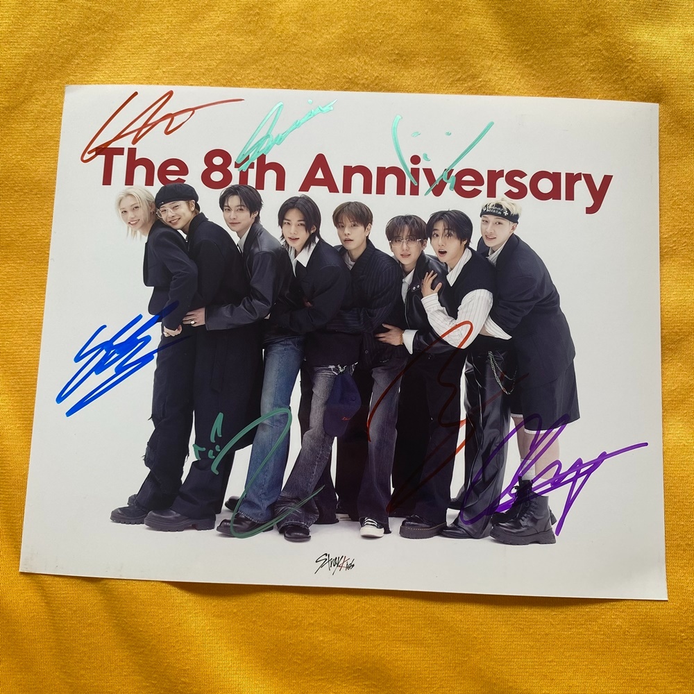 Hand signed stray kids ลายเซ็นกลุ่มภาพถ่าย 10 นิ้ว K-POP 5*7 2026
