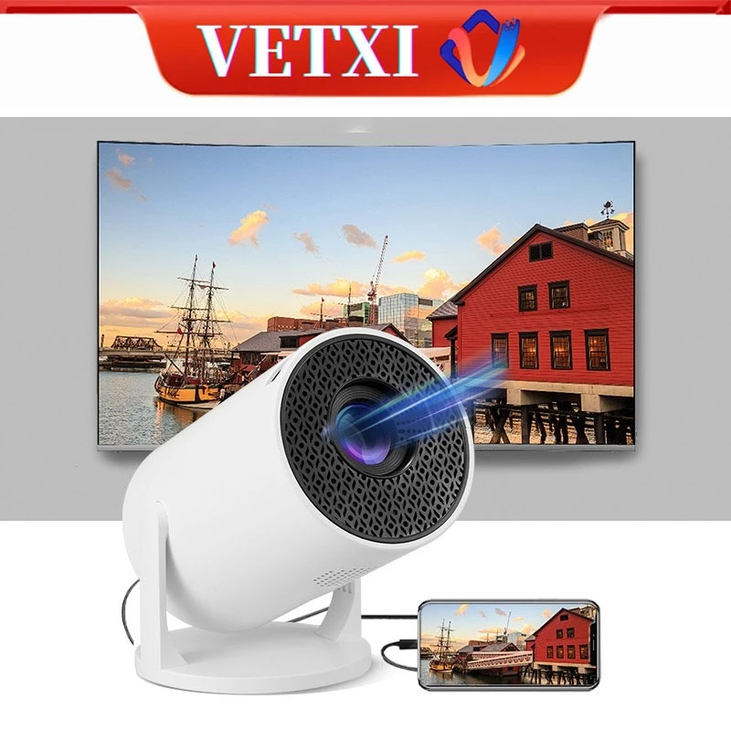 HY300 1080P 4K มินิโปรเจคเตอร์, 5G WIFI, บลูทูธ, กระจกหน้าจอรองรับ, สามารถเชื่อมต่อโทรศัพท์มือถือได้