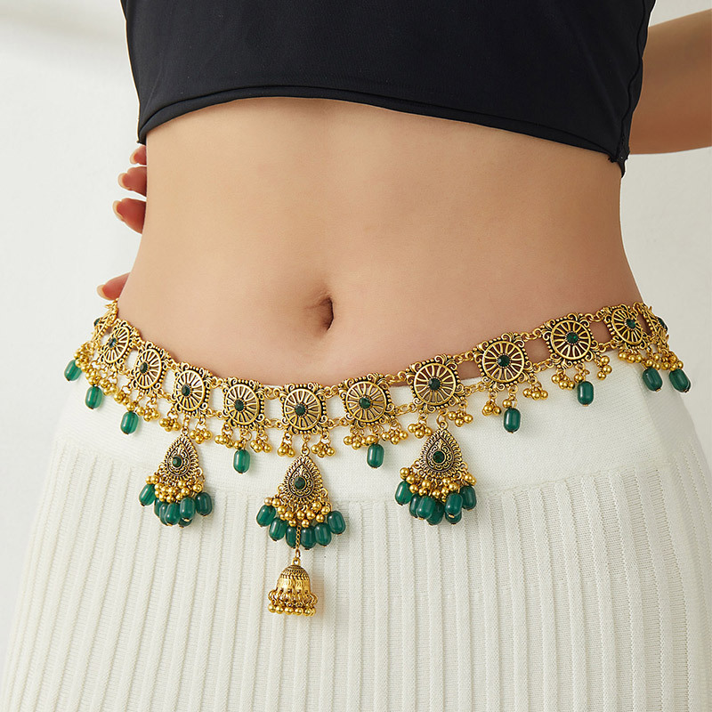 Indian Vintage Water dail Bell Tassels Hip Chain | โอติยานัม | เข็มขัดรัดเอว | โซ่สะโพกอินเดีย | โซ่สารี | โซ่ท้อง | โซ่เลเฮงอา