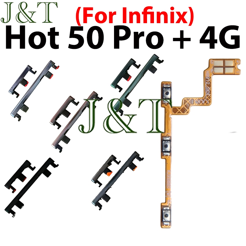 ใหม่สําหรับ Infinix Hot 50 Pro + Plus 4G X6880 ปุ่มปรับระดับเสียง Flex ON OFF ด้านข้างปุ่มเอาต์พุต Flex สายริบบิ้นอะไหล่ซ่อมการติดตั้งโทรศัพท์