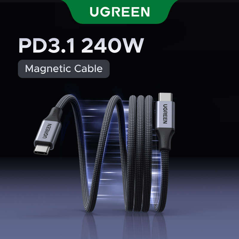 UGREEN 240W Max USB-C ถึง USB-C สายชาร์จสายแม่เหล็ก USB 2.0 สําหรับ iPhone 17 Pro Max iPhone 16 15 Macbook iPad สวิทช์ Drone HUAWEI