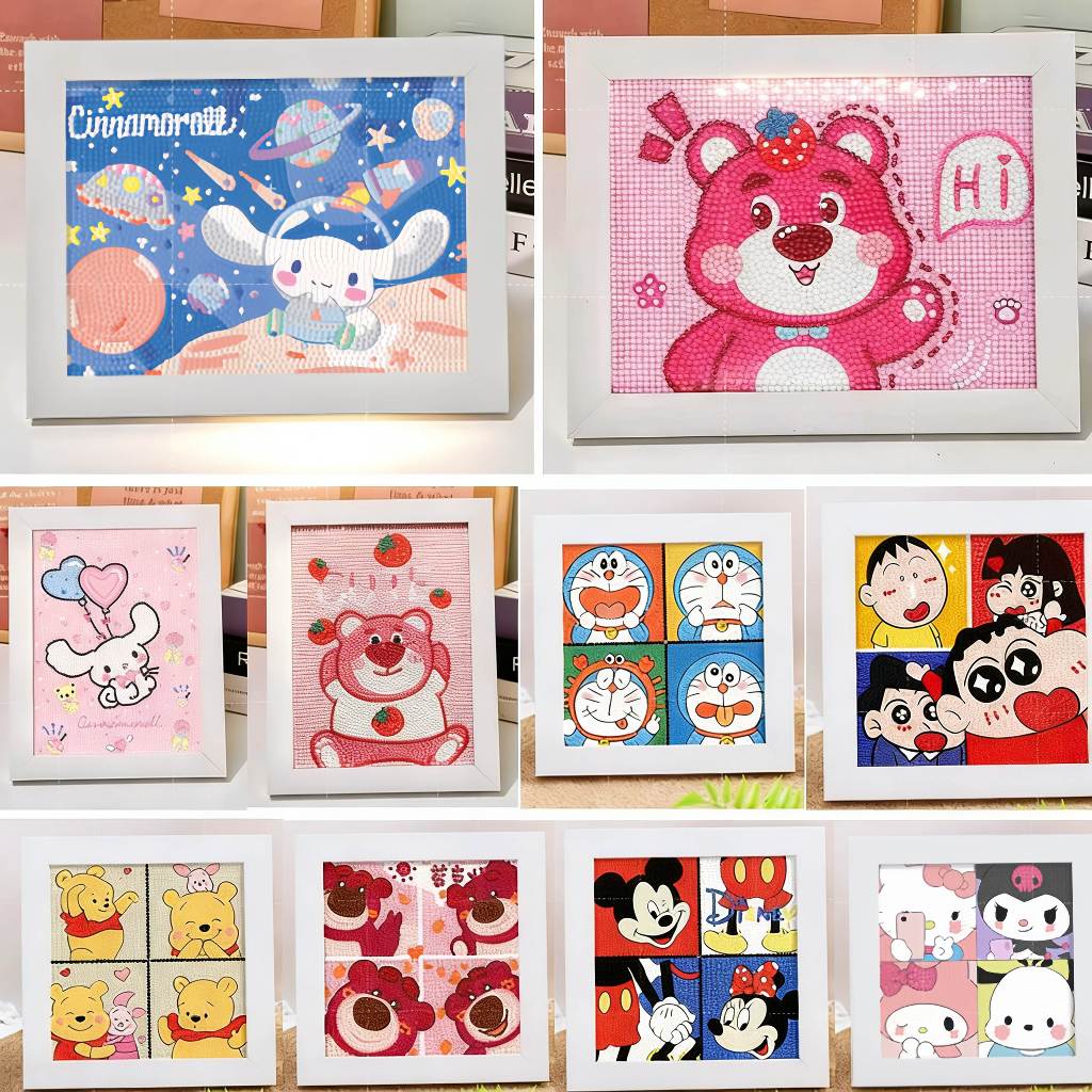 ครอสติสคริสตัล diamond painting DIYภาพติดเพชรพร้อมกรอบรูป ขนาด 18*23cm/18*18cm จิตรกรรม สำหรับเด็ก ของเล่นเด็ก การทำสมาธิ
